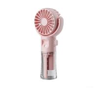 Ventilateur À Main USB Portatif, Portable Ventilateur De Bureau, Avec 4 Réglages De Vitesse Et Brume D'eau, Recargable, Silencieux, Pour Études Travail Voyages Camping, Cadeau D'été (Rosa)