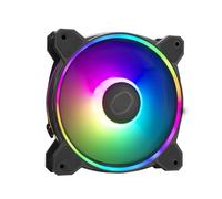 Cooler Master MasterFan MF120 Halo2 ARGB - Ventilador de Caja y Refrigerador, Doble Anillo Iluminación ARGB, Rodamiento Rifle, Aspas Air Balance con Sensor de Protección y Driver IC Actualizado, 120mm