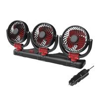 Ventilateur Voiture 3 Têtes - Double Vitesse Vent Puissant | 17,44 Pouces Accessoire Camion Caravane 12V | Rafraîchisseur D'Air Orientable USB, Conception Triple Tête, Confort Frais En Route