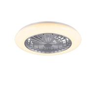 Ventilator - Lámpara de techo led (50 cm de diámetro, regulable, con soporte de pared, para mando a distancia, temporizador, luz nocturna y efecto estrel