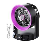 Ventilatore Da Scrivania Ricaricabile - Ventilatore Da Tavolo Alimentato A Batteria, Dispositivo Di Raffreddamento Personale Silenzioso Regolabile Per Comodino Cucina Controsoffitto Soggiorno