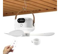 Ventilatore Da Soffitto - Ventilatore A Soffitto Per Da Campeggio - Dispositivo Di Raffreddamento Ricaricabile USB | Ventilatore A Soffitto Telecomandato Con 3 Velocità E Luce Per Camera