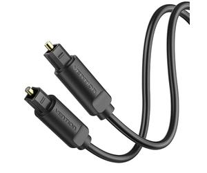 VENTION 1.5m Cable Óptico Audio Digital TOSLINK, Cable Audio Óptico SPDIF, Cable de Fibra Óptica Dolby DTS Sound para Barra de Sonido, TV, Home Cinema, PS4, Xbox, LG/Samsung/Sony PRO Series - Negro