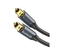 VENTION 2M Cable Óptico Audio Digital TOSLINK, Enchufe de Metal Recubrimiento de Nylon SPDIF Cable de Fibra Óptica Dolby DTS Sound, para Barra de Sonido, TV, Home Cinema, Xbox, Play-Station - Negro