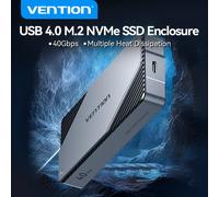 Vention 40Gbps M.2 NVMe SSD caja M.2 a USB 4,0 adaptador para M.2 NVME USB tipo C Gen caja externa SSD 40Gbps Grey