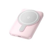 Vention 5000mAh Magnetic Wireless Power Bank, 20W Fast Charging Portable Charger with USB-C & Wireless Charging, White LED Indicator, Compact for iPhone/Samsung/AirPods (Rosa)