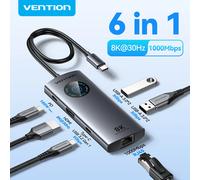 Estación de Acoplamiento USB-C Vention TQZHB 6 en 1 HDMI USB RJ45 PD
