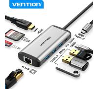 Vention 8 en 1 USB C HUB 4K HDMI USB 3,0 RJ45 Ethernet PD 100W SD TF adaptador multipuerto para MacBook PC iPad Pro Samsung USB HUB 8 in 1 HDMI 4K