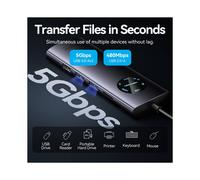 VENTION 9 en 1 HUB USB Compatible con DP Adaptador 4K@60Hz Divisor RJ45 Tipo C HUB 3.0 PD Estación de Acoplamiento de Carga de 100W