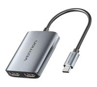 Vention ACZHB Adaptador USB-C a Dual HDMI 1.4 MST 0.15m Aluminio Gris