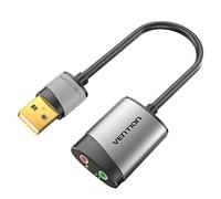 Vention Adaptador de audio de tarjeta de sonido externo de 3,5 mm, apto para Windows y MAC, convertidor USB 3.5 sin unidad PS4 portátil (auricular + micrófono)