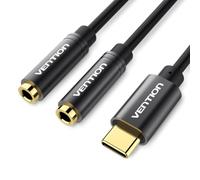 VENTION Adaptador de Audio Tipo C a Conector de 3,5 mm para Auriculares, USB C Macho a Doble Cable de 3,5 mm, Adaptador de Audio Externo para Huawei Series, MacBook Pro, iPhone, Samsung S24/S23 Ultra