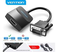 Vention ACNBB Cable Conversor VGA Macho a HDMI Hembra con Audio 1080p 60Hz 15cm Negro