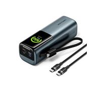 VENTION Batería externa de 27000 mAh para portátil de 200 W, carga rápida, pantalla digital y animación emoji, cable USB-C integrado, 2 x USB-C + USB-A, para iPhone 16/15/14/13 Pro Max, MacBook, Dell