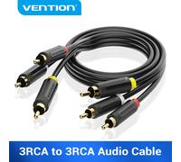 Vention Cable 3RCA a 3 RCA Audio Video Cable AV macho a macho chapado en oro para STB DVD TV VCD Blueplayer Cable amplificador conector RCA