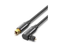 VENTION Cable de audio óptico digital de 90 grados, cable de fibra óptica con nailon trenzado chapado en oro S/PDIF, para barra de sonido, TV, cine en casa, PS4, Xbox, PlayStation