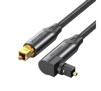 VENTION Cable de audio óptico en ángulo recto de 90 grados Cable digital Toslink para barra de sonido y TV, cable óptico chapado en oro para cine en casa, S/PDIF, PS4, Xbox, sistema estéreo