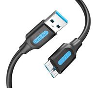 VENTION Cable de disco duro de 2 m, USB 3.0 A a Micro USB B, compatible con disco duro externo, expansión Seagate, Toshiba Canvio, Western Digital (WD), Western Digital My Passport
