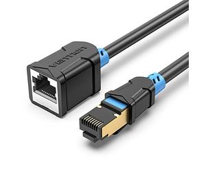 VENTION Cable de Extensión Ethernet Cat6 10 Gigabit Alargador Ethernet Cat6 Cable de Red Blindado RJ45 Macho a Hembra para Interruptores, Enrutadores (2 M)