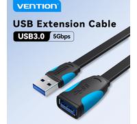 Vention Cable de extensión USB 3,0 2,0 Cable extensor macho a hembra Cable USB de velocidad rápida extendido para ordenador portátil extensión USB 2,0 USB 3.0 Black A13