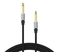 VENTION Cable de guitarra de 6,35 mm para instrumentos, clavija de 1/4 pulgadas, cable TS a conector jack de 6,35 mm para altavoces, amplificador, bajo, mezclador - 3 m