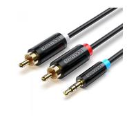 Cable Estéreo Vention BCLBI 3.5mm Macho a 2x RCA Macho 3m Negro Blindado Oro