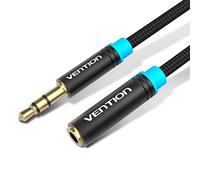Cable Estéreo Vention VAB-B06-B150-M/ Jack 3.5 Macho - Jack 3.5 Hembra/ 1.5m/ Negro