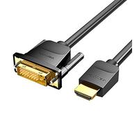 VENTION Cable HDMI a DVI, bidireccional DVI-D 24+1 Macho a HDMI Macho Adaptador de Alta Velocidad 1080P Full HD Compatible con PC PS4 Raspberry Pi, Xbox Laptop Macbook DVD BLU-Ray Monitor (1,5 m)