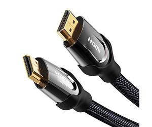 Vention - Cable HDMI trenzado de nailon de 15 metros de longitud, tipo metal negro