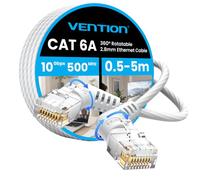 VENTION Cable LAN Cat 6 de 3 m, Cable Ethernet, Conector en Ángulo de 360°, Diseño Slim