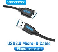 VENTION Cable de disco duro de 1,5 m, USB 3.0 A a Micro USB B, compatible con disco duro externo, expansión Seagate, Toshiba Canvio, Western Digital (WD), Western Digital My Passport
