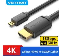 VENTION Cable HDMI 4K AGHBH/HDMI Macho - Mini HDMI Macho/ 2m/ Negro