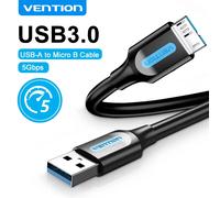 Vention Cable USB 3.0 para Discos Duros Externos 10W 25cm Negro