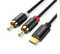 VENTION Cable RCA USB-C a RCA Cable Audio Cinch, Cable Jack Tipo C a 2 RCA con Chip HiFi DAC, Cable RCA Audio Macho a Macho para iPad, Teléfono, PC, Cine en Casa, DVD, Amplificador, Altavoz (1.5M)
