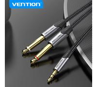 Vention Cable TRS de 3,5mm a doble 6,5mm AUX macho Mono 6,5 Jack a estéreo 3,5 Jack Cable de Audio para amplificador mezclador adaptador de 6,35mm PVC