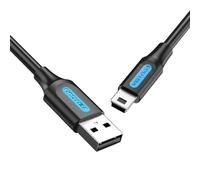 Cable USB 2.0 Vention COMBD 480Mbps 0.5m Negro 10W Mini USB A Macho-Mini B Macho