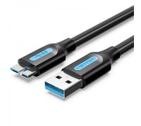 Cable USB 3.0 Vention COPBF 1m 5Gbps 10W Micro-B Macho Doble Blindaje Negro