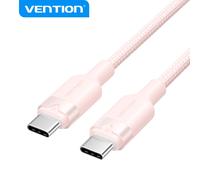 Vention 60W USB tipo C a tipo C Cable PD Cable de carga rápida 3A para Macbook iPhone 17 16 15 USB C Cable de carga de datos carga rápida Aluminum Alloy Pink