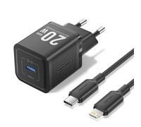 Vention cargador de pared gan usb-c 20w - cable usb-c a lightning 1m -