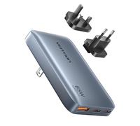 VENTION - Cargador rápido USB C de 65 W, cargador de pared GaN de 3 puertos con adaptadores de viaje para enchufes UK/US / EU para MacBook Pro/Air,iPad Pro,Galaxy S20,Dell XPS 13,Note 20/10+,iPhone 17