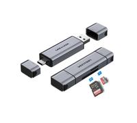 Vention Cable – Lector de tarjetas externo CLKB0 – USB 3.0 y USB Tipo-C – Gris