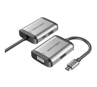 Vention conversor tfahb/ 1xusb/ 1xhdmi/ 1xvga/ 1xusb tipo-c pd/ 15cm/