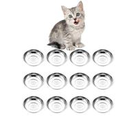 VENTION Cuenco para Gatos de Acero Inoxidable de 14,7 cm, Juego de 12 Platos de Gato de Reemplazo para Comederos, Lavavajillas Seguros