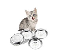 VENTION Cuencos pequeños de Comida para Gatos, diámetro Exterior de 6.6 Pulgadas, Plato de Acero Inoxidable para Gatos de Interior, Juego de 4 Cuencos de Repuesto para estación elevada (15.2 onzas