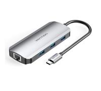 Vention docking usb tipo-c tohhb/ 1xhdmi/ 3xusb/ 1xrj45/ 1xusb tipo-c