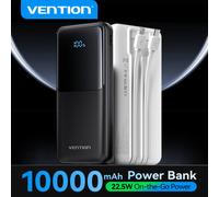 Vention ES 20000mAh 10000mAh Power Bank 22,5 W carga rápida Dual con Cables cargador de batería portátil para iPhone Xiaomi OnePlus 20000mAh White