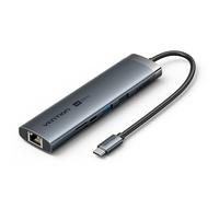 Vention Estación de Acoplamiento 8 en 1 USB-C de aleación de Aluminio, 0,15 Metros de Longitud, Color Gris