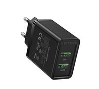 Vention FBAB0-EU Cargador de Pared 2xUSB 18W Negro