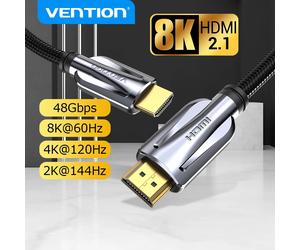 Vention HDMI 2,1 Cable 8K/60Hz 4K/120Hz 48Gbps HDMI Cables digitales divisor para Xiaomi TV Box HDR10 + PS5 Cable de interruptor HDMI 2,1 Modelo de Aleación de Zinc