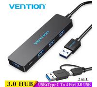 Vention-hub USB 3,0 2,0 de 4 puertos, concentrador de datos ultradelgado tipo c para Macbook,Mac Pro/mini,iMac,Surface Pro,XPS,Notebook PC,USBC HUB CHLBB